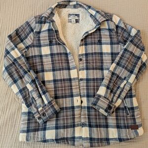 L.L. Bean Sherpa Lined Plaid Jacket